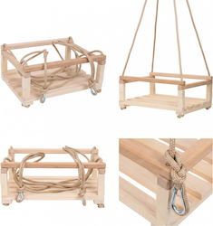 Klemys Collection Leagăn Suspendat din Lemn 40x30 cm Bej