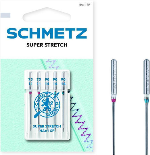 Kombiniertes Set 5 Nähnadeln Für Sehr Elastische Materialien Feinheit 75-90 Schmetz Hax1 Sp Vts