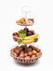 Relaxdays Fruit Bowl 3 Levels White 47x30x30cm