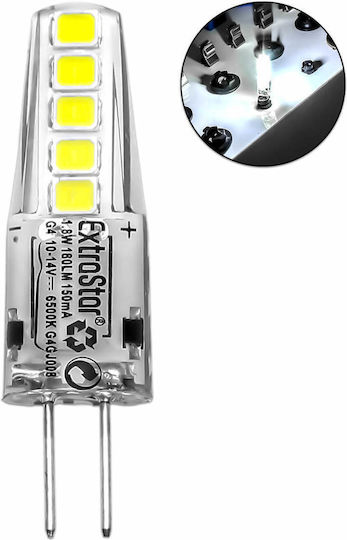 G4 Led Σιλικόνης 12v 1.8w 10 Smd 180lm 6500k Ψυχρό Λευκό G4gj008 Extrastar