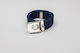 Police Belt With Metal Buckle Blue