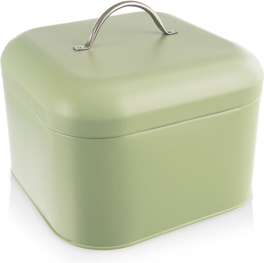 Orion Bread Box with Lid Metallic Green 20x20x17cm