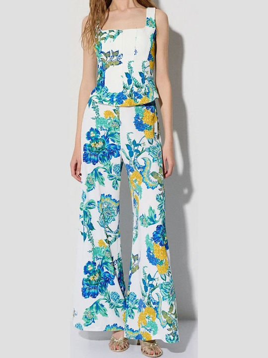 Women's High Rise Pantaloons in Regular Fit Floral Porcelain