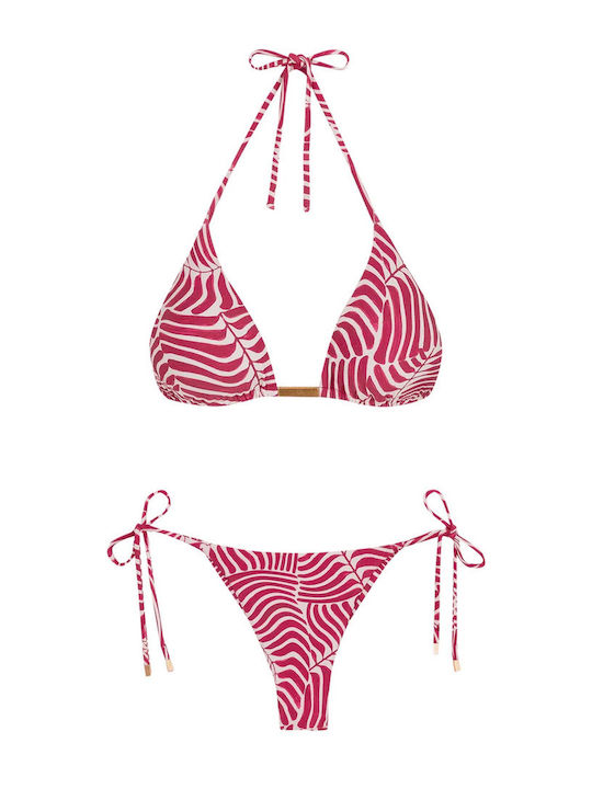 Bikini Slip με Κορδονάκια Κόκκινο