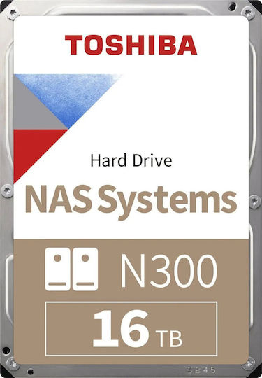 Toshiba N300 16TB HDD Σκληρός Δίσκος 3.5" SATA III 7200rpm με 512MB Cache για NAS MN11ACA16TS