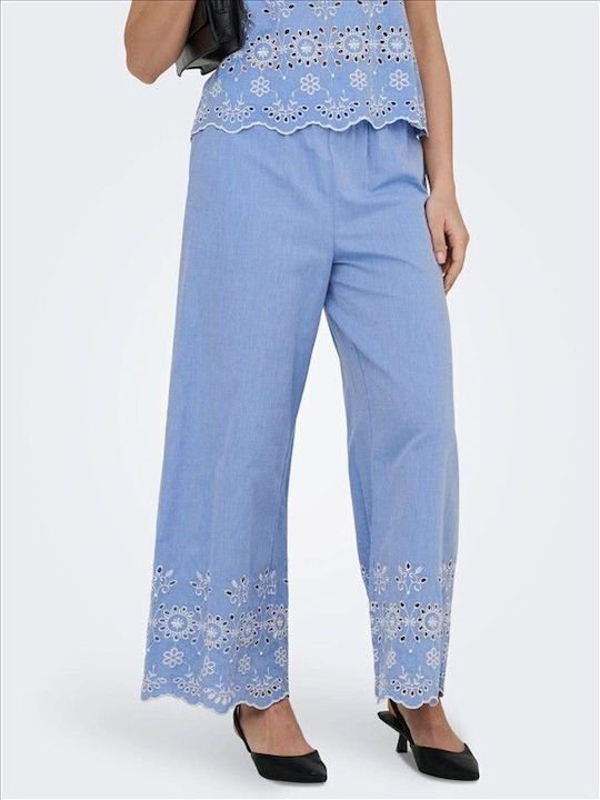 Jdy Women's Fabric Trousers Light Blue