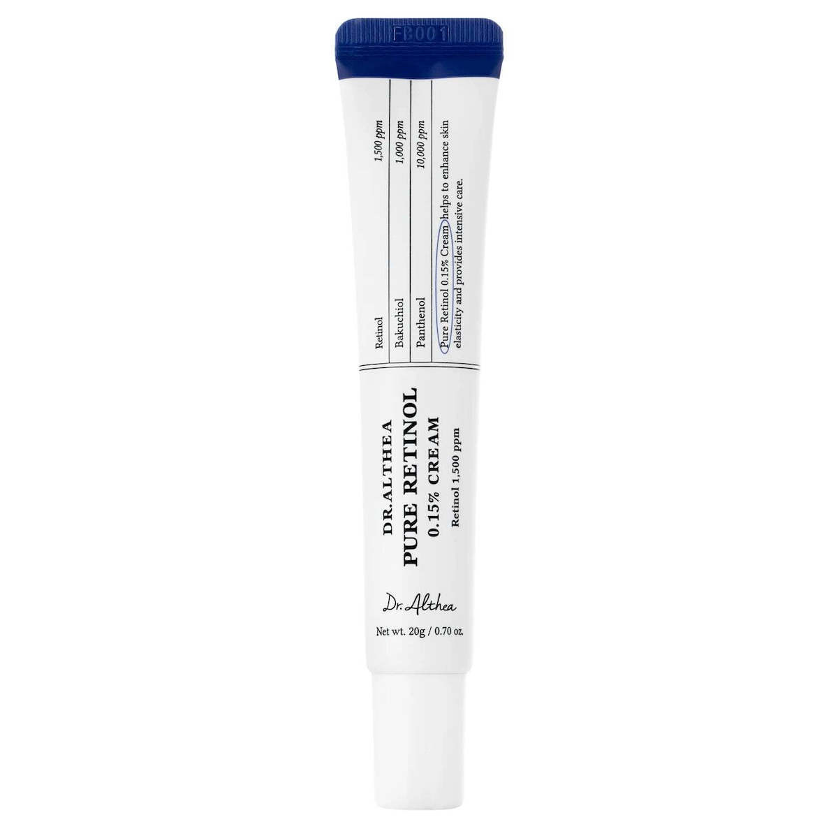 Dr. Althea Pure Retinol Αντιγηραντική & Συσφικτική Κρέμα Προσώπου Νυκτός με Ρετινόλη & Πανθενόλη 20gr