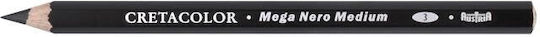 Mega Nero Pencils Oil Base Coal And Ash Medium 175mm Lead 5.5mm Box 12 Pieces Cretacolor