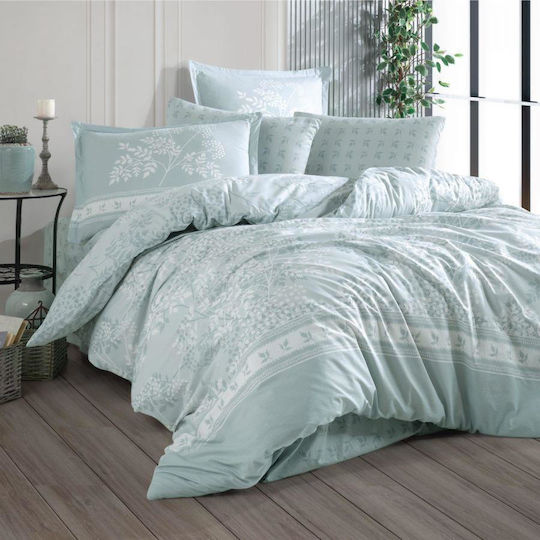 Clasy Home Σετ Παπλωματοθήκη (2 τμχ) Βαμβακερή 150x220cm Μονή με Μαξιλαροθήκη & 1 Σεντόνι Μπεζ