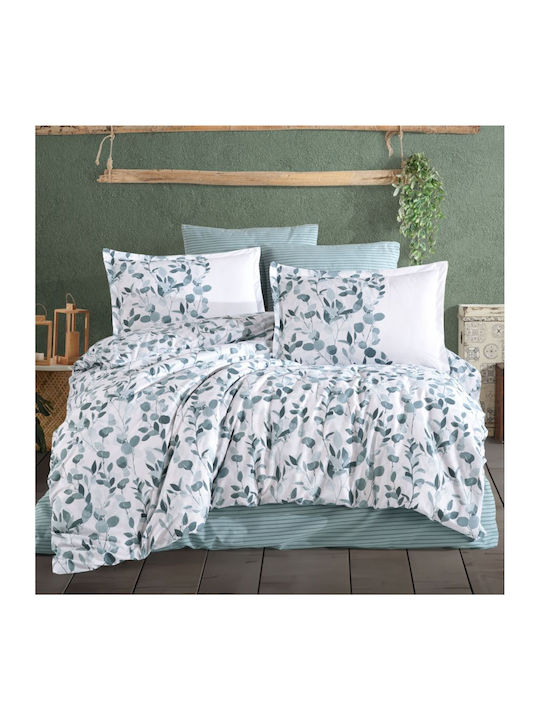 Clasy Home Подредба Пликове За Завивки (2 бр) 100% Памук 150x220см Единична С Калъфка За Възглавница & 1 Чаршаф Putto2_59_0 Зелена