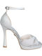Damen Sandalen Silber Leder