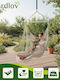 Swing Armchair with Stand and Pillow Metallic Beige Load Capacity up to 150kg 210x100x115cm