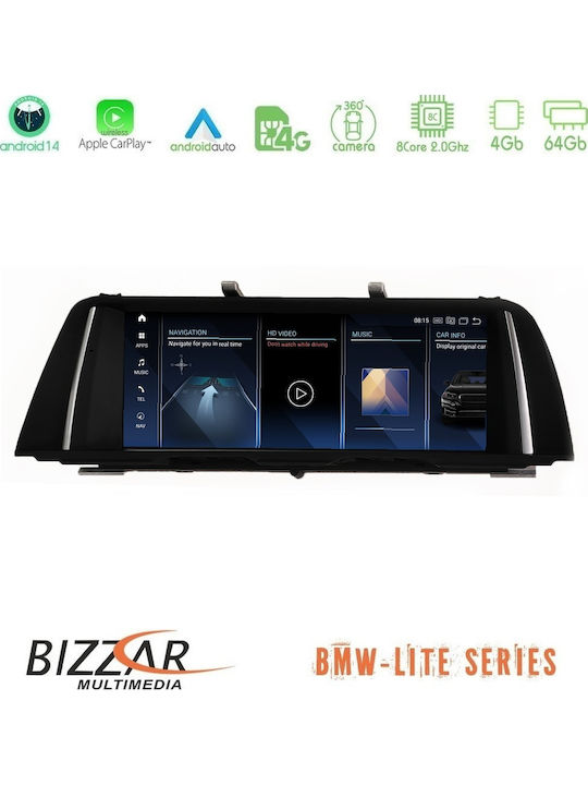 Bizzar Car Audio System for BMW Series 5 Bluetooth USB AUX WiFi GPS Apple CarPlay Android Auto with 5" Touch Screen