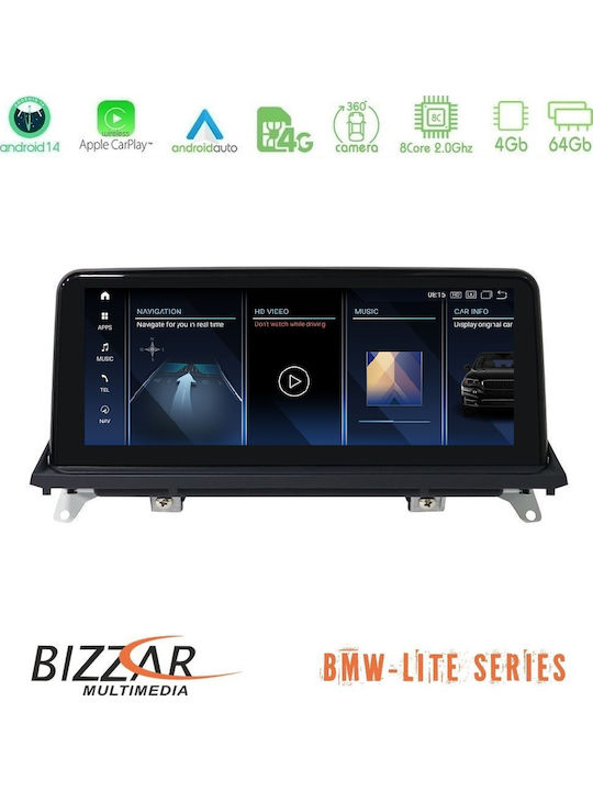 Bizzar Car Audio System for BMW X5 / X6 / X5 (E70) / X6 (E71) 2007-2010 (Bluetooth/USB/AUX/WiFi/GPS/Apple CarPlay/Android Auto) with 10.25" Touch Screen