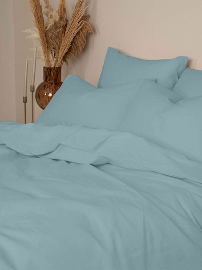 Sunshine Cotton Feelings 120 Σετ Σεντόνια Διπλά 200x270εκ. Sky Blue (4τμχ)