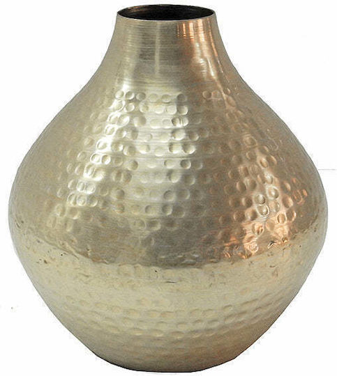Zaros Decorative Aluminum Vase Gold 26xH26cm