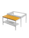 Outdoor Metal Gray Bench With Chest 80x80x43cm