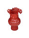 Decorative Glass Vase Red 14x14xH25cm