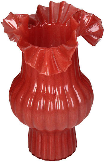Decorative Glass Vase Red 14x14xH25cm