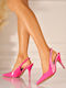 Pantofi Cu Toc Din Lac Cu Toc Jos Fuchsia