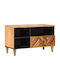 Chest of Drawers Bedroom Solid Wood & Metal Brown 80x33.5x46cm