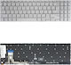 Laptop Keyboard Asus Vivobook 15 Nsk-uae2bu Dsn715as Dsn715bs Xr-8400w 4h+nlh0m20a 6k+nlhtm20a US No Frame Backlit Silver Cod.41548usnofrblsil