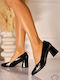 Leather Heels with Medium Heel Black