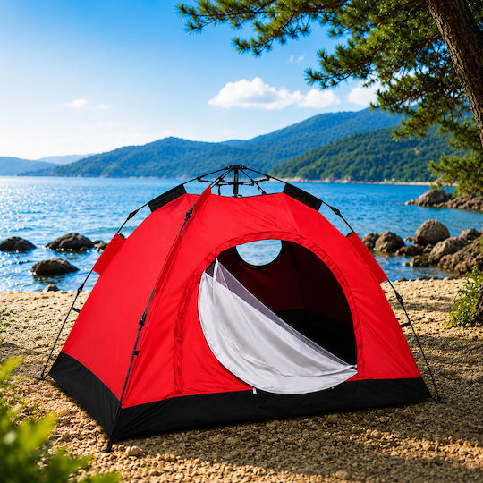 Galifas Σκηνή Camping Pop Up Κόκκινη για 4 Άτομα 200x200x145εκ.