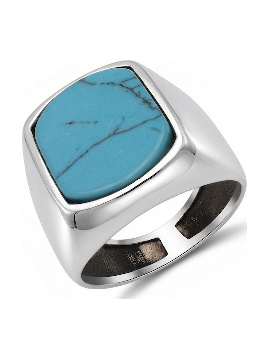 Kiriakos Gofas Men's Ring with Stones Silver