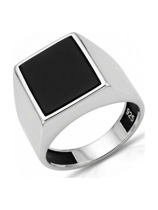 Kiriakos Gofas Men's Ring with Zircon from Silver