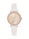 GO Mademoiselle Womens Battery Watch With White Leather Strap