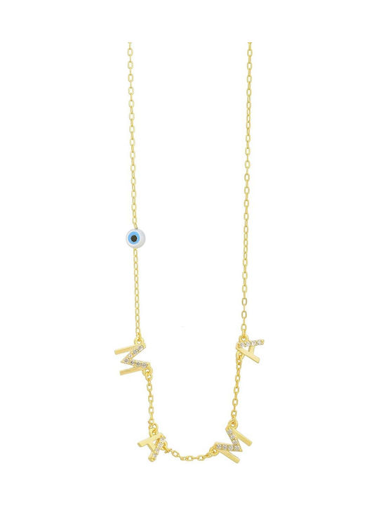 Prince Silvero Necklace Mum From Gold Plated Silver With Zircon