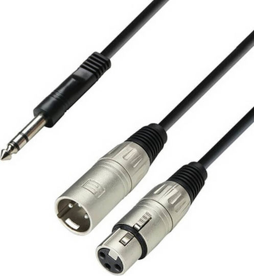 Adam Hall Cable 2 x XLR female - 3.5mm male Μαύρο 6m K3YVMF0600