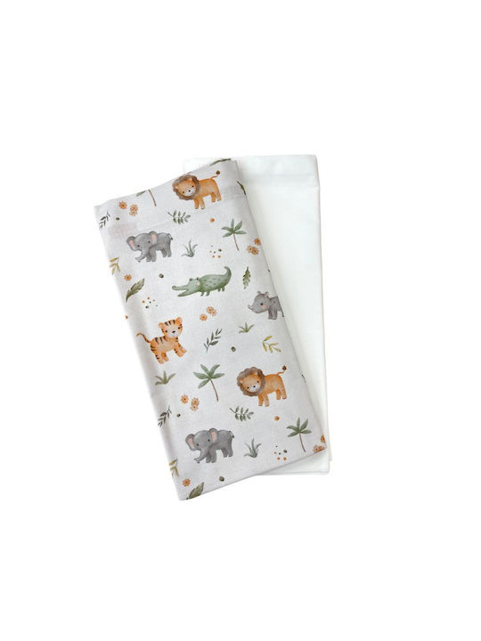Tiny Toes Set Baby Cradle Cotton White Sheets 70x100cm 2 Pieces