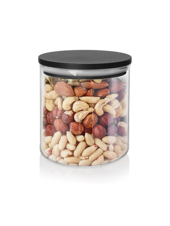Orion Glass Black Coffee Pasta Jar with Lid 450ml