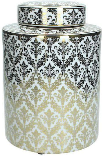Zaros General Use Vase with Lid Made of White Porcelain 19.5x28cm 1 Piece