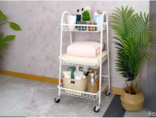 Verk Group Metallic Trolley 3-Tier White Verk Group Metallic Trolley 3-Tier White