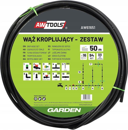AWTools Λάστιχο Ποτίσματος Σετ 3/4" 50m