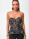 Women's Blouse Corset Top Black