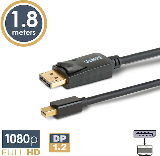 Alista Home Cablu Mini DisplayPort Male - DisplayPort Male 1.8m Negru (GLB_20336A)
