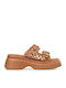 Damen Flache Sandalen Beige