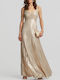Summer Maxi Dress for Wedding and Christening Gold