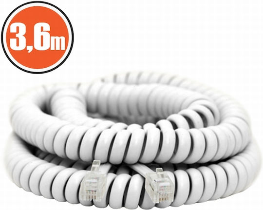 Alista Home Cablu Telefonic Spirală RJ10 4P4C 3.6m (GLB_20104)