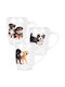Excellent Houseware Keramiktasse Braun 220ml 3 Stücke