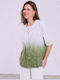 Celestino Damenhemden Farbverlauf Loose Fit Khaki