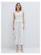 Damen Stoff Capri Hose Weiß