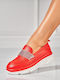 Damen Mokassins in Roter Farbe
