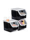 Vilde Set 3 Bucăți Casete Utilizare Generală cu Capac Plastic Negru 12000ml