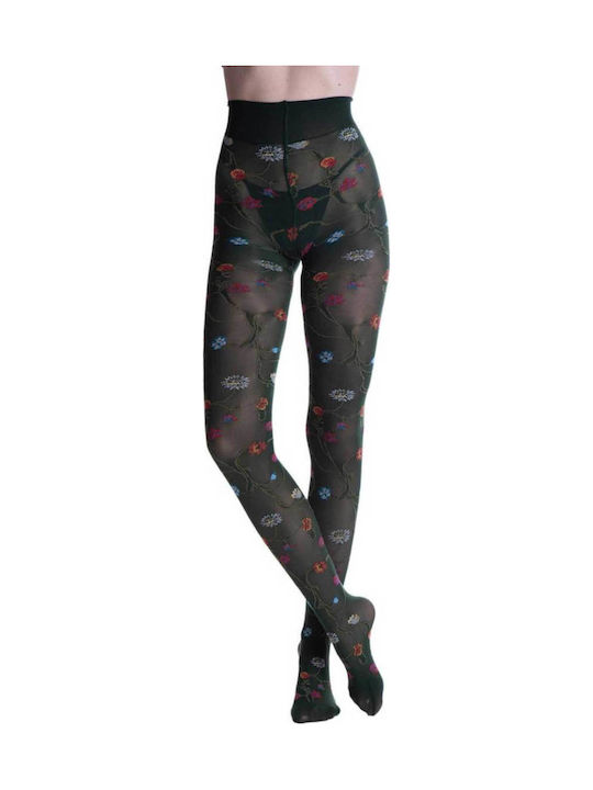Opaque Women's Pantyhose 80 Den Nero with Print