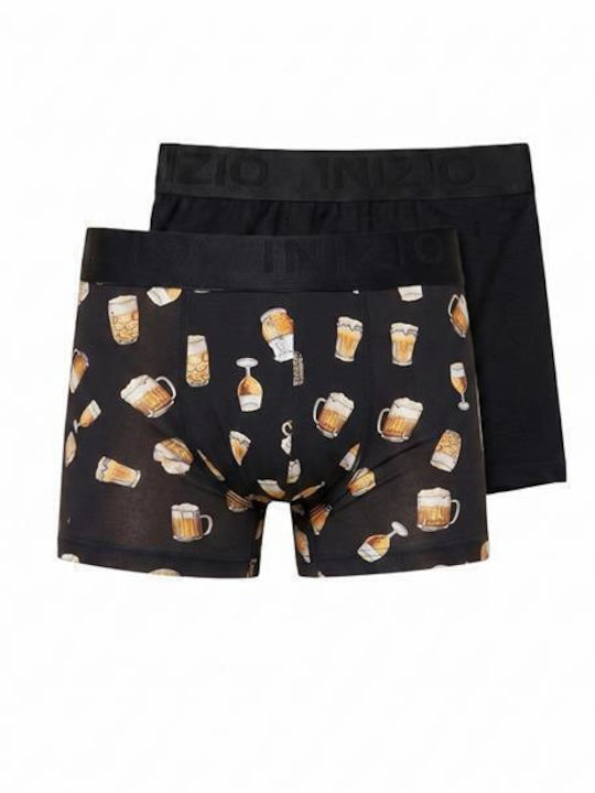 Inizio Men's Boxers Black/White 2Pack